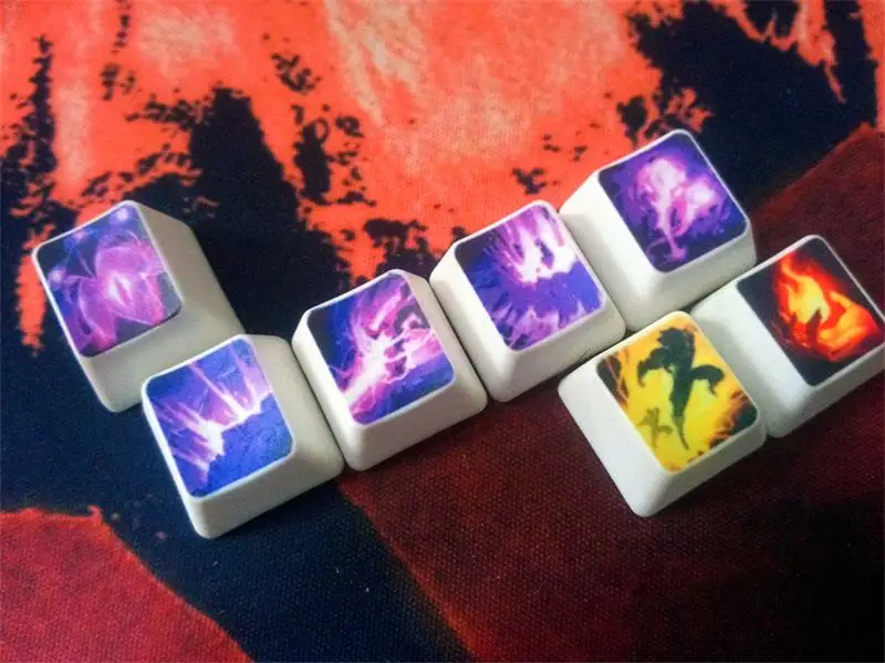 keycap 7 8 pcs league of legends （lol） personality pbt sublimation for mechanical gaming keyboard gk64 sk87 gk61 gh60 pc gamer free gl