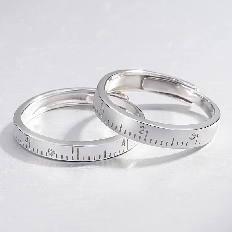 

New couple ring 925 sterling silver ruler shape ladies matching ring designer jewelry 2021 jewelry