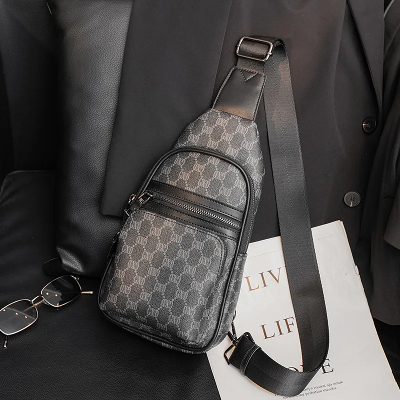 

Luxury Designer Men's Crossbody Chest Bags Leather Shoulder Chest Pack for Male Purses Outdoor Zipper Casual Man Bag sac homme