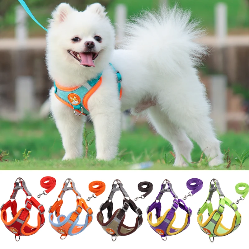 

Dog Harness and leash set Reflective Adjustable Walking Running Leashes for Small Medium Dogs Outdoor Puppy Cat Chest Strap Vest