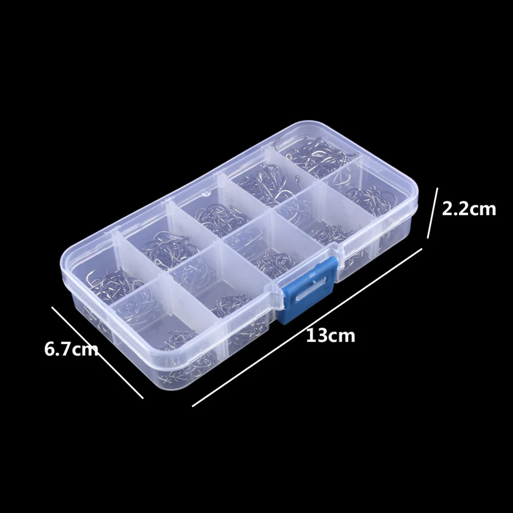 100/200/300/400/500/600/1000PCS Fishing Hooks Set High Carbon Steel Barbed Fish Hook for Saltwater Freshwater Fishing Gear HA