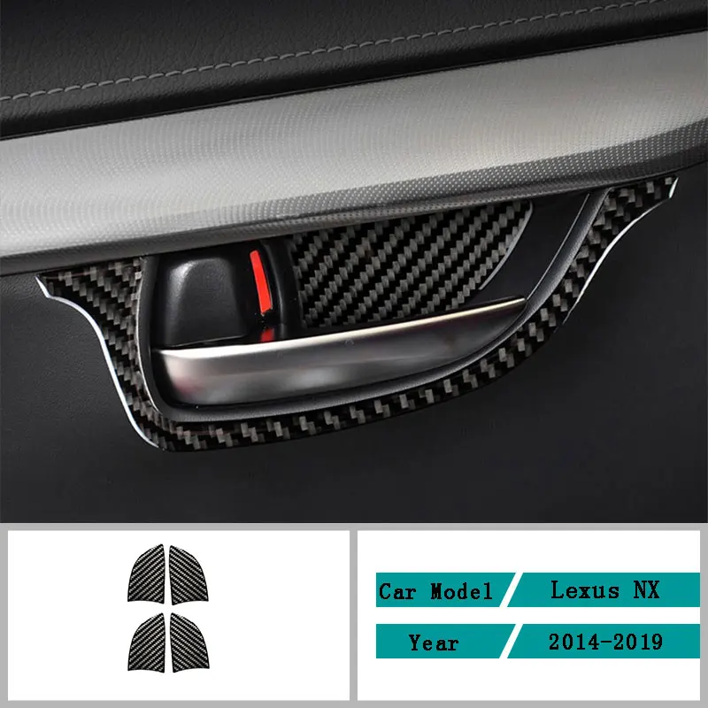 

Carbon Fiber Car Accessories Interior Inner Door Bowl Decoration Decals Carbon Fiber Cover Trim Stickers For Lexus NX 2014-2019