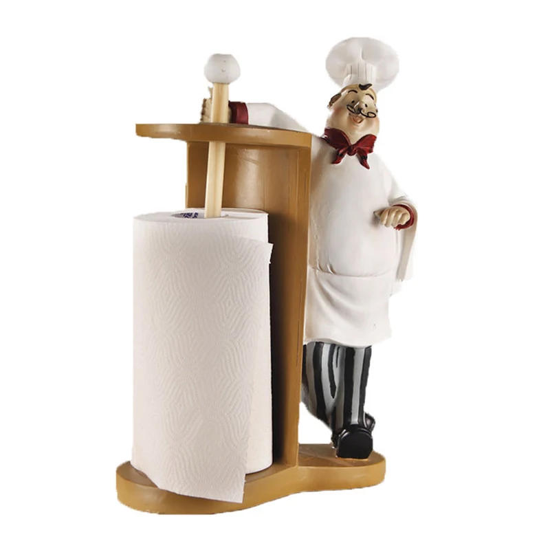 

Luxurious Household Supplies Roll Paper Holder Chef Ornaments Kitchen Wipes Shelf Minimalist Decoration Ornament Sculpture Gifts