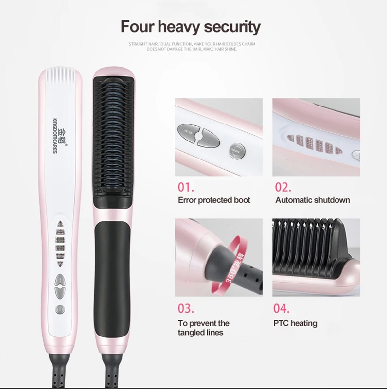 

KSKIN Anion Hair Beard Straightener Brush Negative Ion Magic Hairs Curler Auto Curling Heated Comb Hairdressing Hair Care Tools