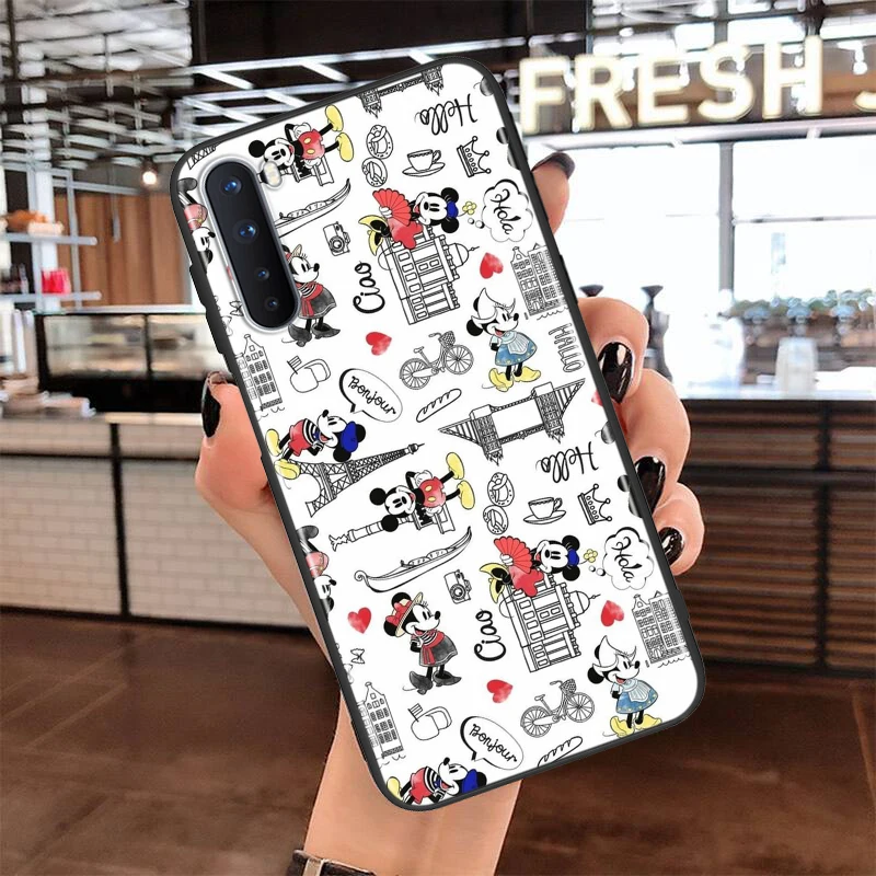 soft tpu mickey mouse love silicone cover for oneplus nord ce 2 n100 n10 9 9r 8t 8 7t 7 6t 6 5t pro black phone case free global shipping