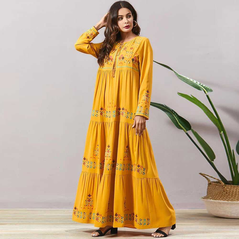 Abaya Кафтан Дубай мусульманский модный хиджаб платье Abayas макси платья для женщин