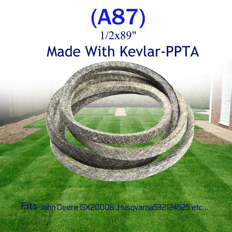

Mower Belt Make with K/evlar Mower V-belt Dry Cloth for H/usqvarna Para-Aramid Fiber Belt for Industry Lawn Mower 1/2x89"