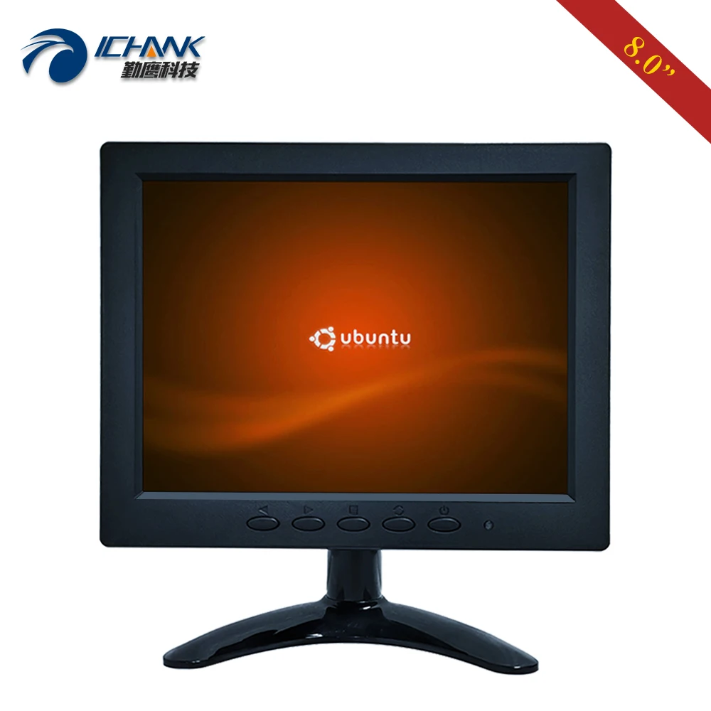 Монитор 8 дюймов, 1024x768, HDMI-in USB, поддержка Linux, Ubuntu, Raspberry bian