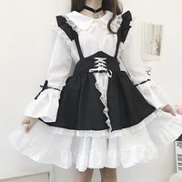 kawaii lolita dress women new autumn black and white gothic style maid costume lolita dress japanese cute sweet party vestidos