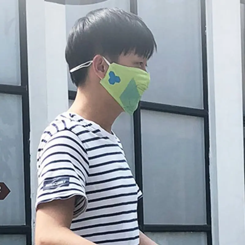 Унисекс Летняя шелковая противоуф Двусторонняя мультяшная граффити маска для