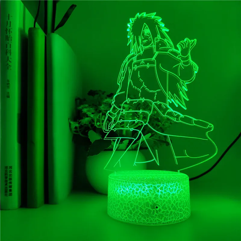 Героя аниме Наруто Учиха Мадара Чистой Земли модель Cool 3d светодиодный Ночной