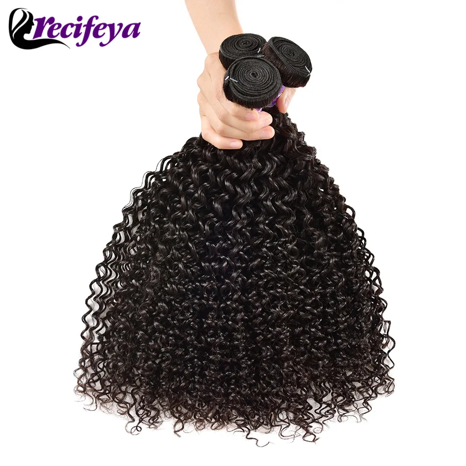 

RECIFEYA Raw Indian Hair Bundles Kinky Curly 100% Human Virgin Hair Weaving Wholesale Hair Bundles Extensions For Black Woman