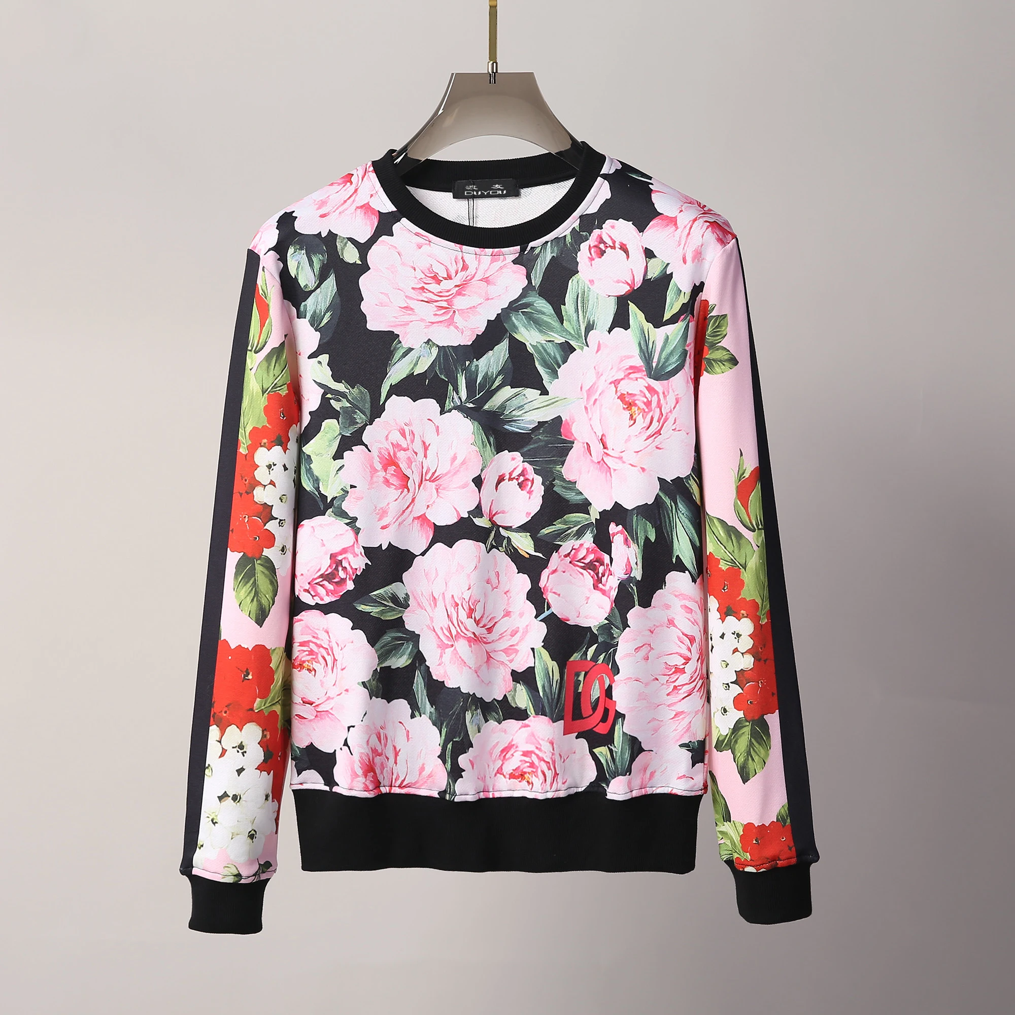 

Свитшот DUYOU из поплина с цветочным принтом, Мужская толстовка из 100% хлопка, пуловер из джерси с круглым вырезом, вязаные толстовки PP | 419d5221