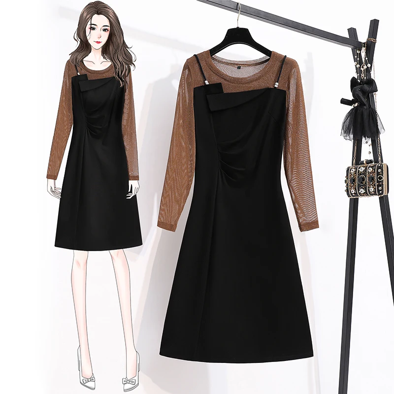 

Женские 2021 Весна размера плюс L-5XL платье XXL XXXL 3XL XXXXL 4XL Длинные рукава Повседневные облегающие вечерние платья в стиле пэчворк одежда для жен...