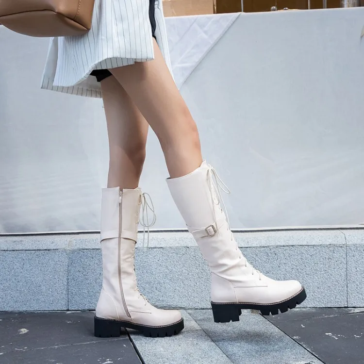 Ботинки женские зимние с перекрестными ремешками на молнии пряжкой | Обувь