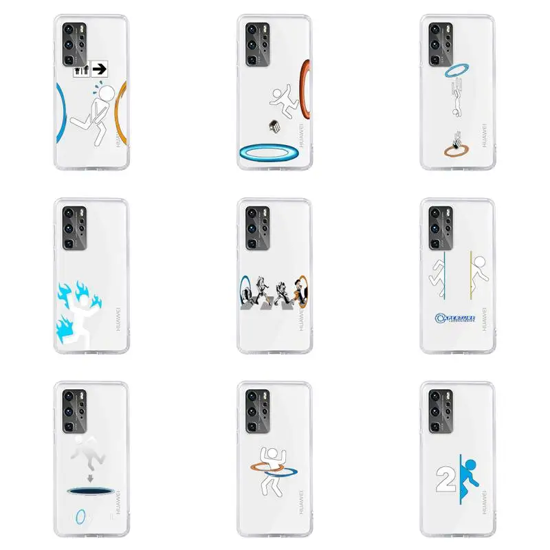 

portal game Phone Case For Huawei P40 P30 P20 Mate Honor 10i 30 20 i 10 40 8x 9x Pro Lite Transparent Cover