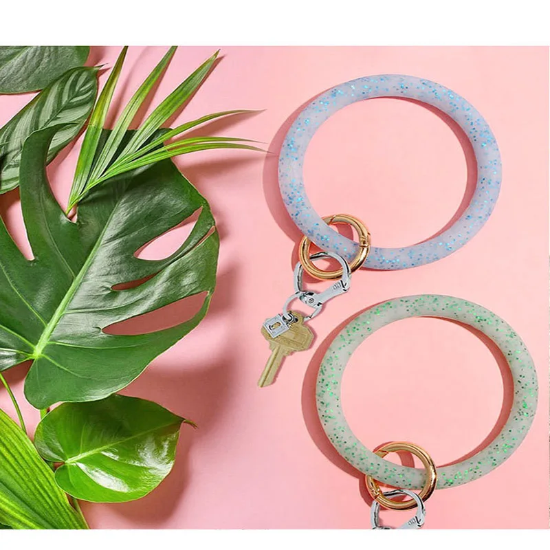 Просто Почувствуйте новый блестящий силиконовый ремешок Модный Круглый на