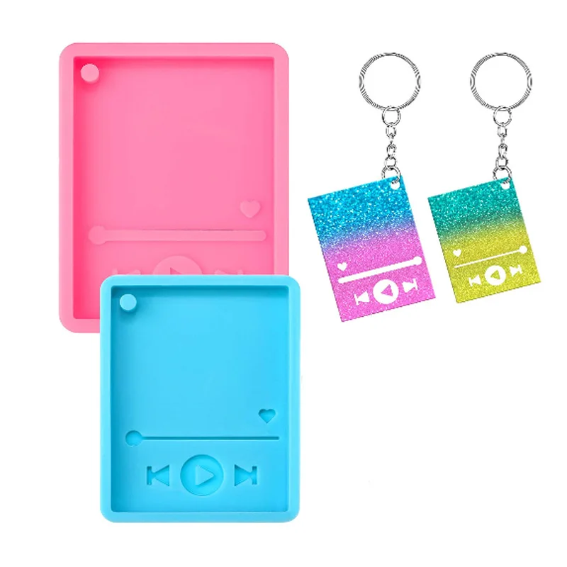 

1Pcs DIY Shiny Resin Music player Mould Silicone Keychains Molds DIY for Key Chain Pendant Jewelry Epoxy Mould