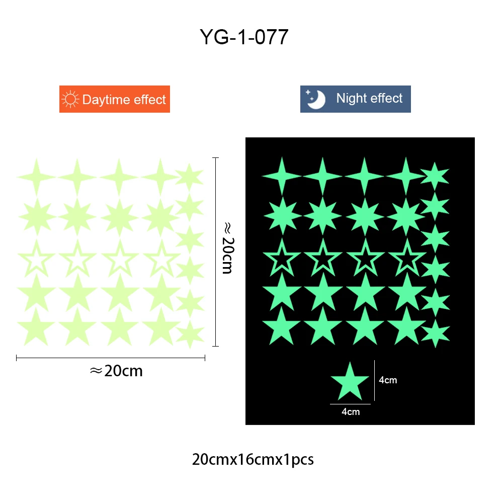 

5 Style Star Luminous Wall Stickers Glow in the Dark For Kids Room Furniture Ceiling Home Decoration Self Adhesive Diy PVC Decal