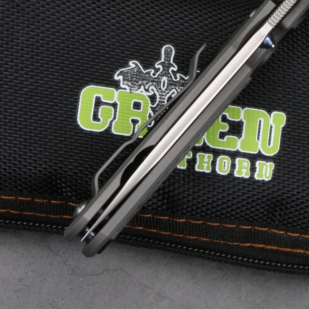

GREEN THORN Small Sebenza 31 Folding Knife M390 Blade Titanium fiber Handle Camping Tools EDC Everyday Carry Survival Pocket