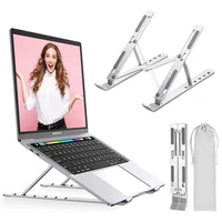 adjustable ergonomic desk laptop stand portable aluminum pc holder foldable computer mount 6 angles anti slip all in one riser