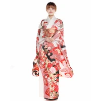 japanese traditional long sleeve kimono womens holiday formal yukata cosplay clothing performing dress photography wear