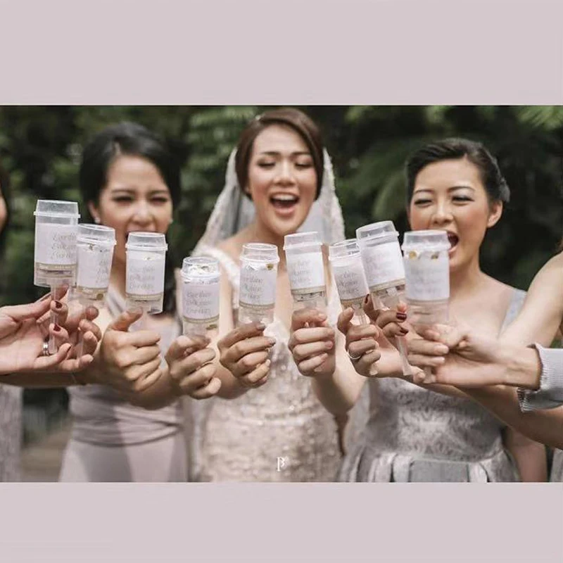 Ручная толкающая разноцветная любовь измельченная бумага трубка Свадебная