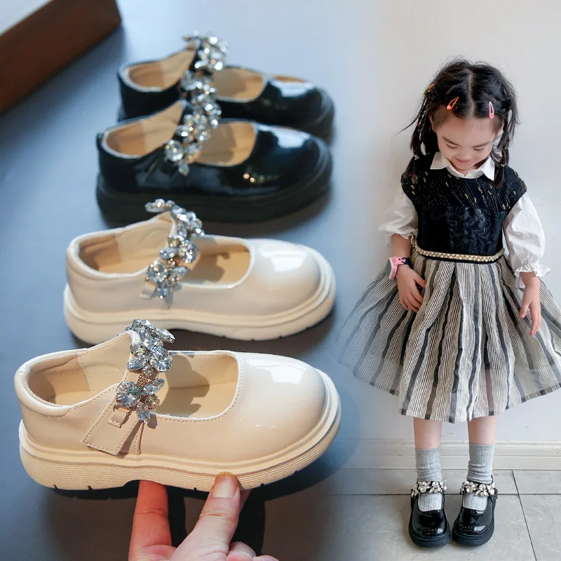 

Детская обувь для девочек, повседневные кожаные туфли на плоской подошве, праздничные туфли для девочек на плоской подошве, осень 2021, новые ...