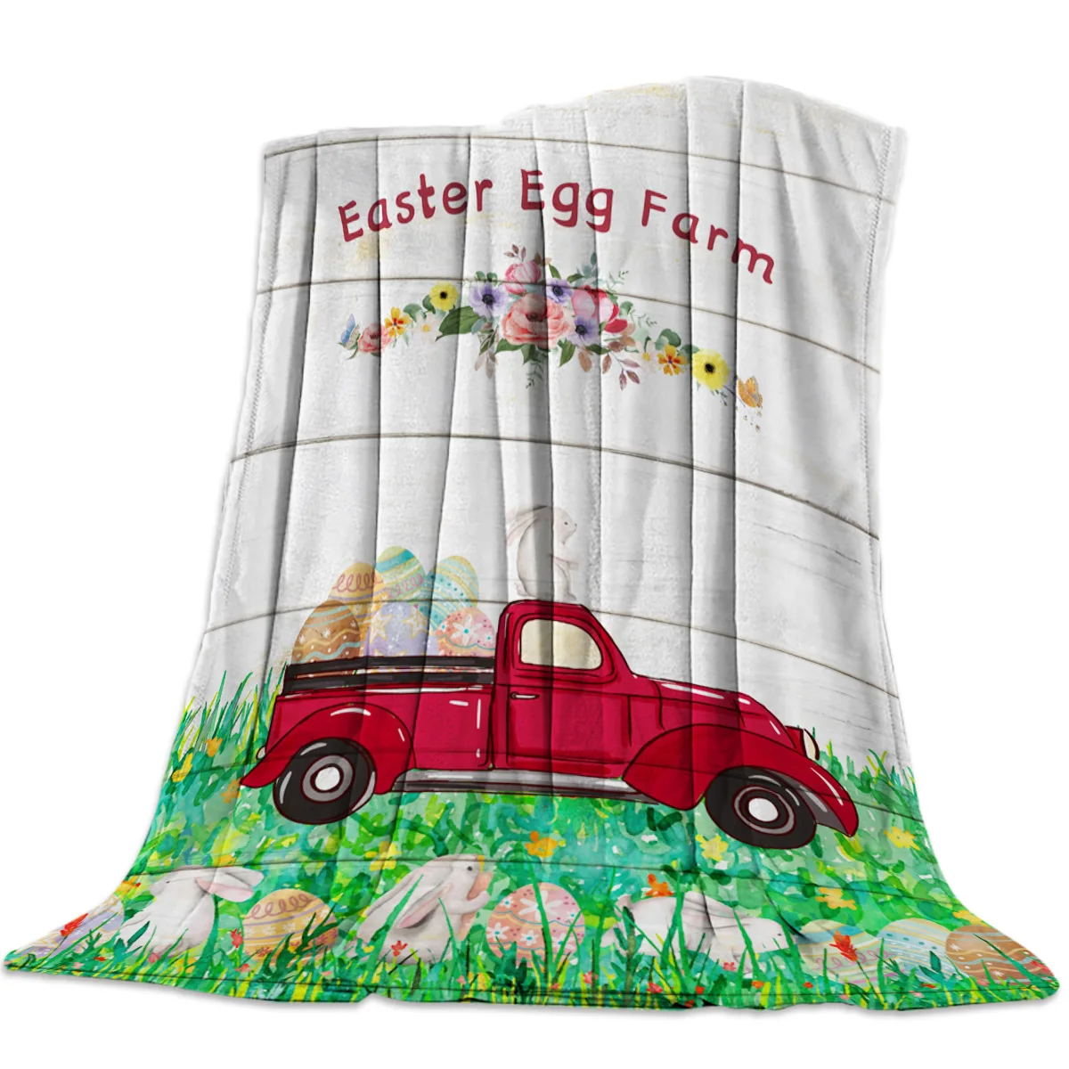 Одеяло для кровати с рисунком кроликов яиц фермы|Одеяла| |