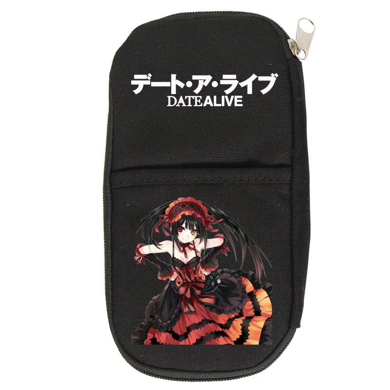 Холщовый чехол для карандашей Date A Live косплея на молнии мультяшная косметичка