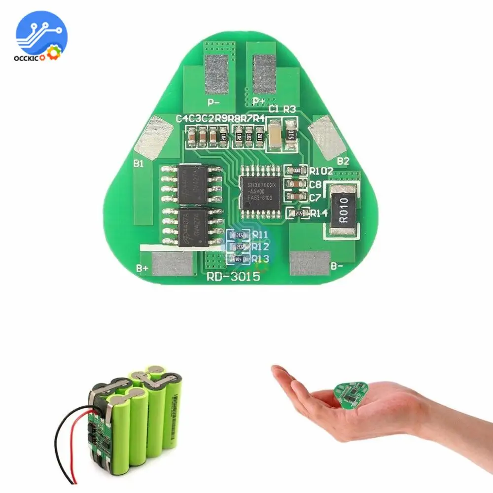 Bms 3S 4A литий-ионный аккумулятор Защитная плата 3 ячеек PCB 10,8 V-12,6 V 3S 2P 35*32mm модуль батарея активный балансир эквалайзер