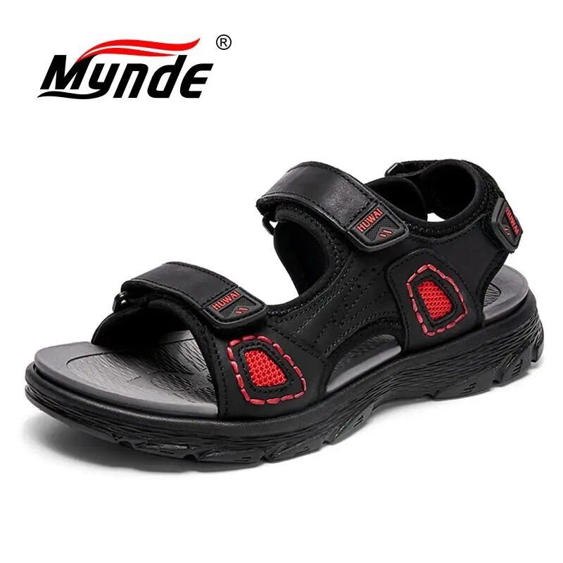 

Brand Men's Summer Sandals Genuine Leather Sandals Outdoor Summer Handmade Men Slippers Shoes Men Beach Soft Breathable Sneakers