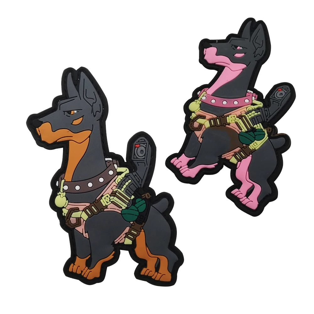 3D ПВХ тактический Логотип Собаки нагрудный знак крючок резиновая задняя часть