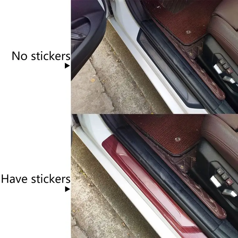 4 шт./компл. наклейки на пороги дверей автомобиля деревянные двери|Наклейки
