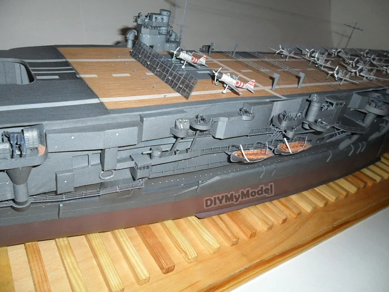 DIYMyModeI-portaaviones Kaga, modelo de papel artesanal japon&eacute;s, rompecabezas de juguete, regalo, utillaje de pel&iacute;cula-3