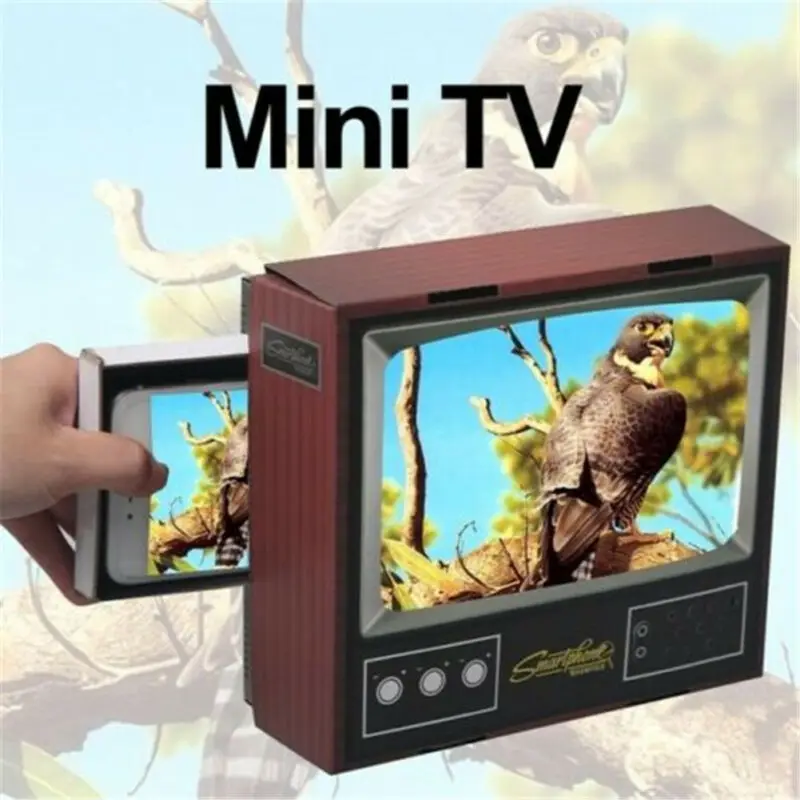 

1PC Retro TV Smart Phone Magnifier Portable Mobile Phone Screen Video Amplifier Stand Holder Party Favors