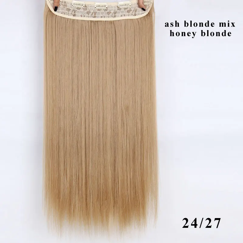 24-27 AISI BEAUTY, Синтетические длинные прямые волосы для наращивания, 5 зажимов, 1 шт., волосы для наращивания, высокотемпературные волосы для женщин - Цвет: 24-27