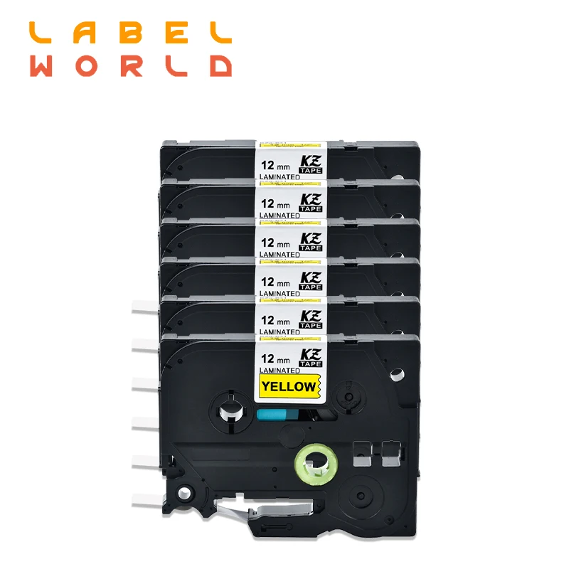

Label World 6 PACK TZe-631 label tape Black on Yellow tape Compatible for brother P-TOUCH label printer 12mm ribbon TAPES