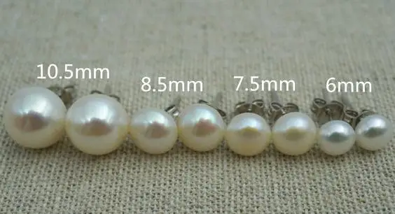 Серьги-гвоздики из серебра 925 пробы с пресноводным жемчугом 6-11 мм | Украшения и