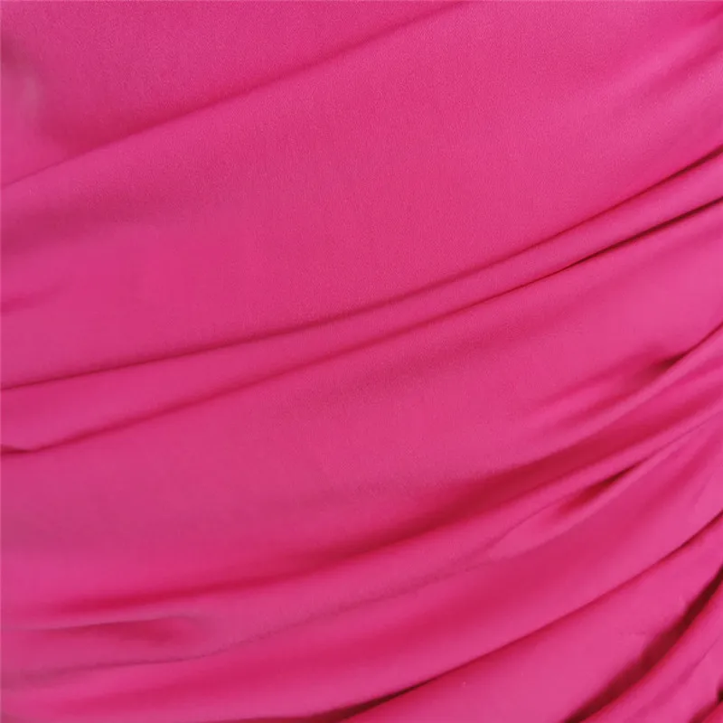 

ISAROSE Women Summer Satin Dress Ruffle Single Sleeve Oblique Shoulder Ruched Adjustable Length Fashion Strappy Mini Dresses