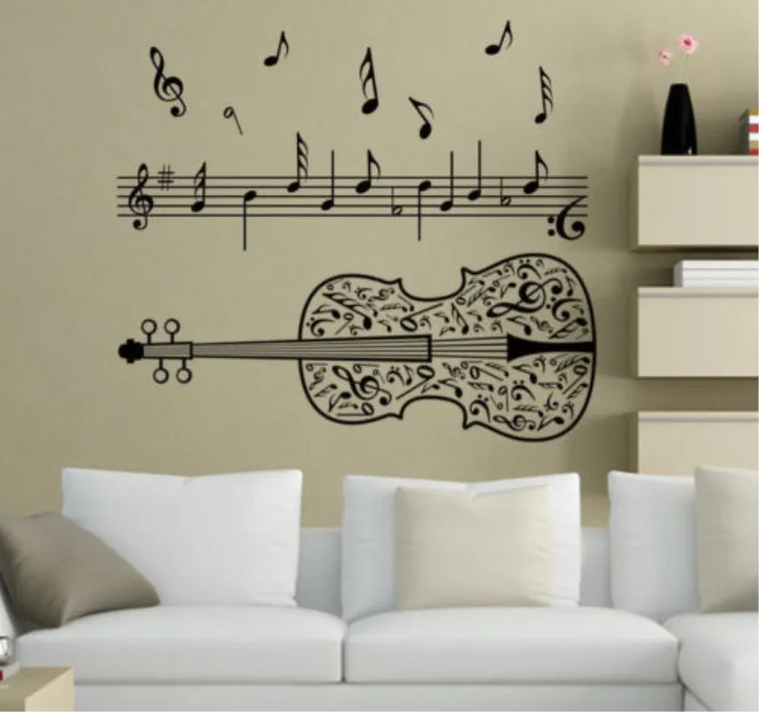 Большая настенная наклейка Декор музыкальная нота гитара для дома детей детской