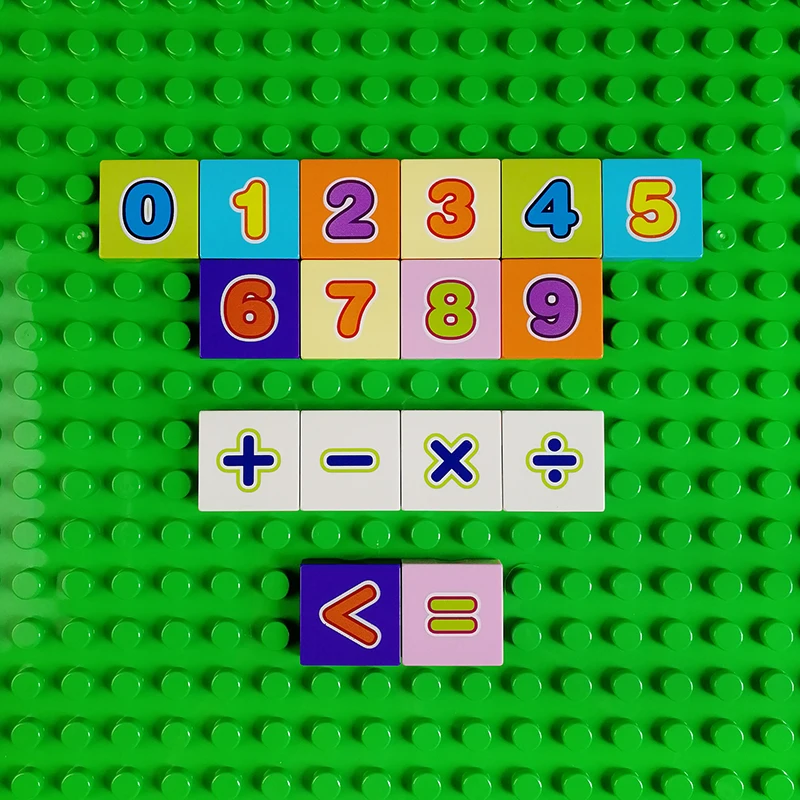 Плитка 2X2 фон с изображением кирпичной стены цифрами и изучение букв блоки