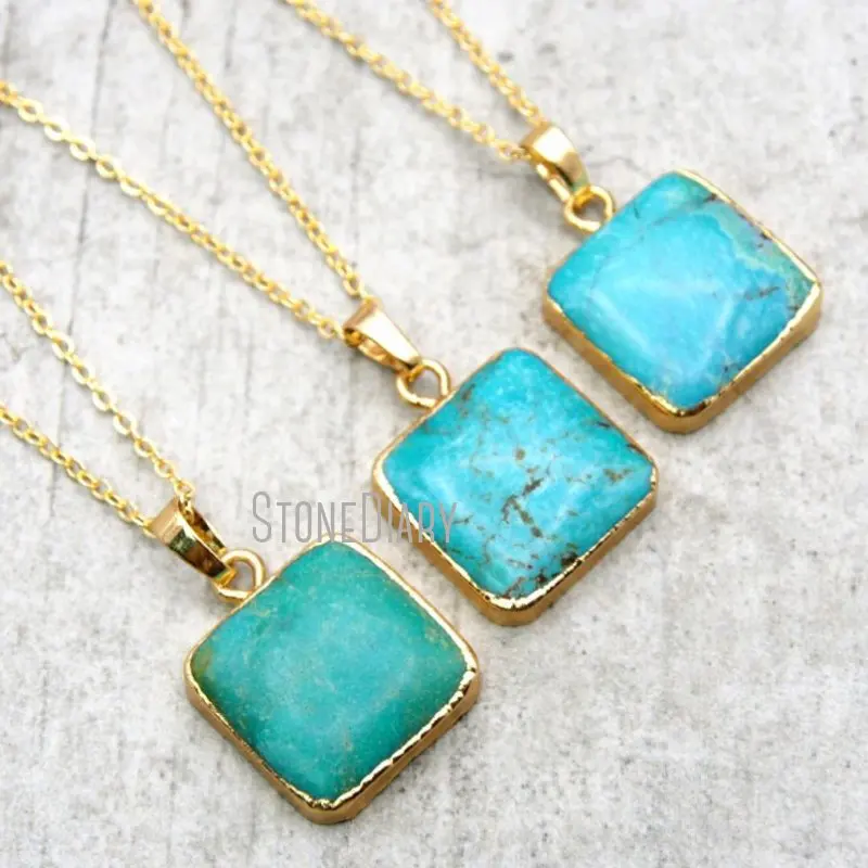 Золотые ожерелья NM14966 Howlite с гальваническим покрытием на продажу 18-32 дюйма |