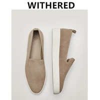 withered england style fashion simple slip on loafers women soft genuine leather lazy shoes woman women shoes women flat shoes