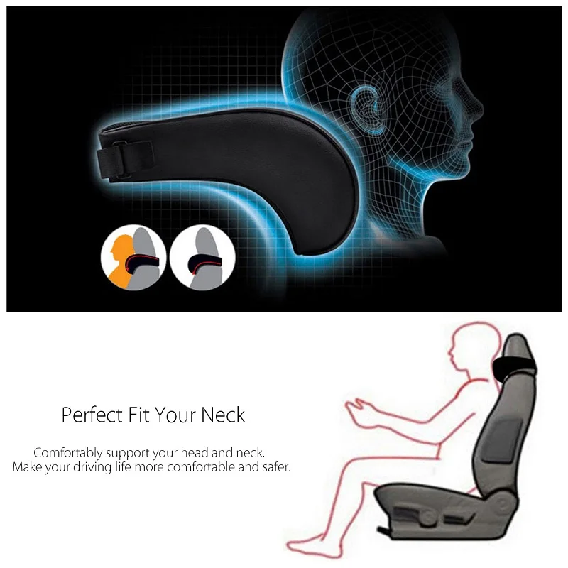 1PCS PU Leather Auto Car Neck Pillow Memory Foam Pillows Rest Seat Headrest Cushion Pad 3 Colors High Quality | Автомобили и