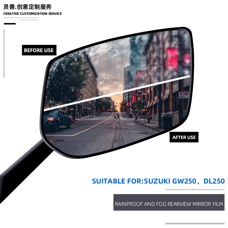 

Spirit Beast Motorcycle rearview mirror film scratch proof protective film reflector rain proof film For Suzuki DL250 GW250