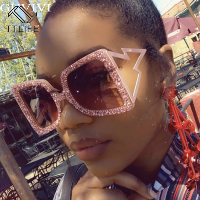 TTLIFE женские солнцезащитные очки в стиле стимпанк со стразами квадратные панк