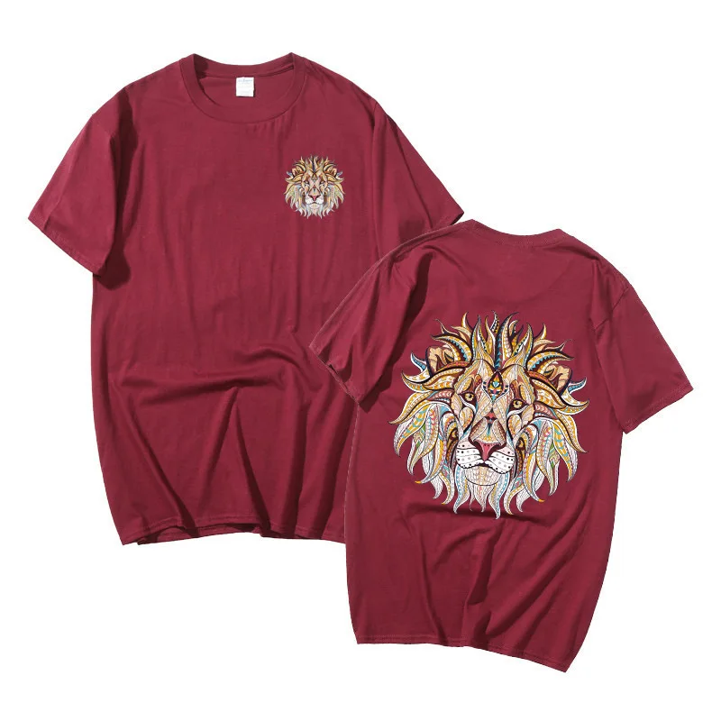 

Short sleeve men's European and American fashion brand men's lion head men's t-shirt