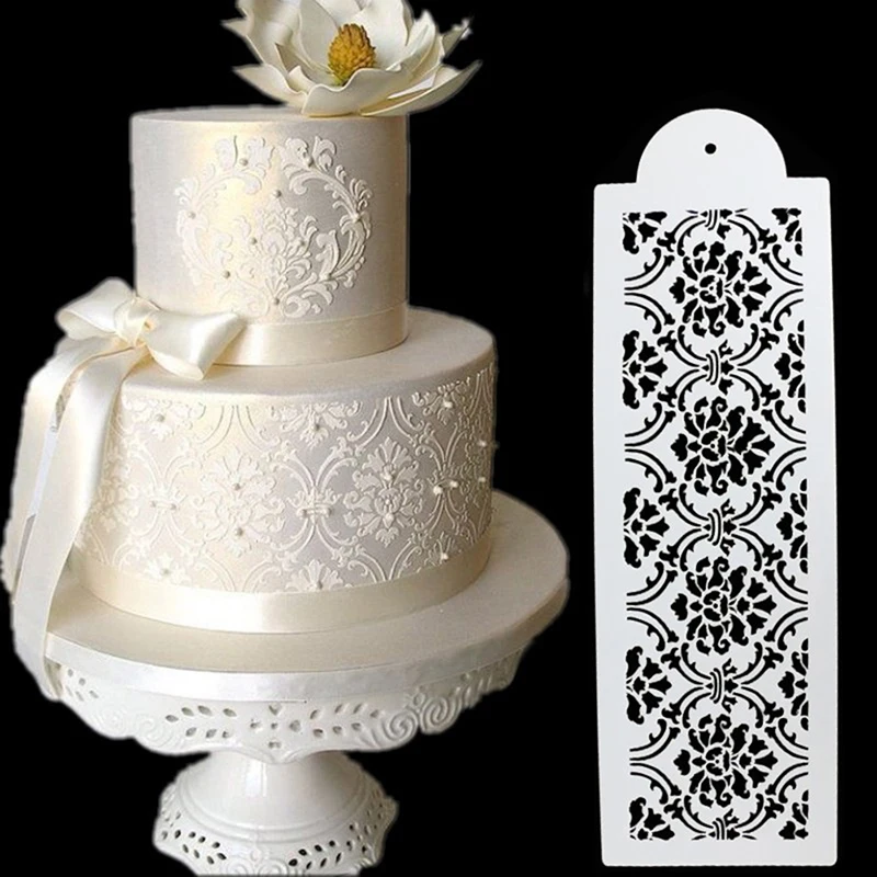 

Трафарет для свадебного торта пластиковый трафарет для печенья и тортов Fondant (сахарная) инструмент торта свадебный цветок трафарет для выпе...