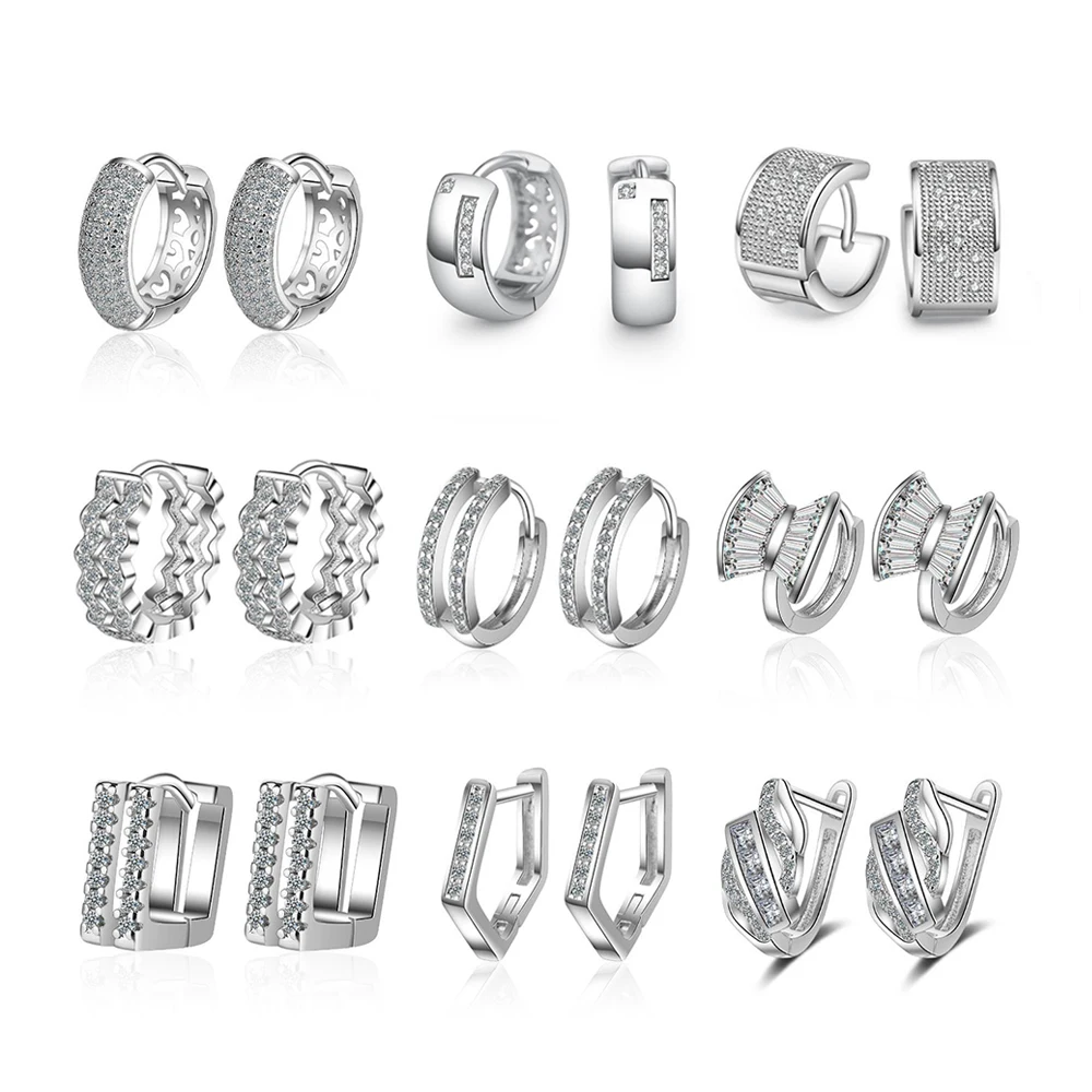 

Simple Ear Bone Hoop Earrings For Women New Fashion Cubic Zircon Hoop Earrings Ear Bone Buckle Round Circle Earrings